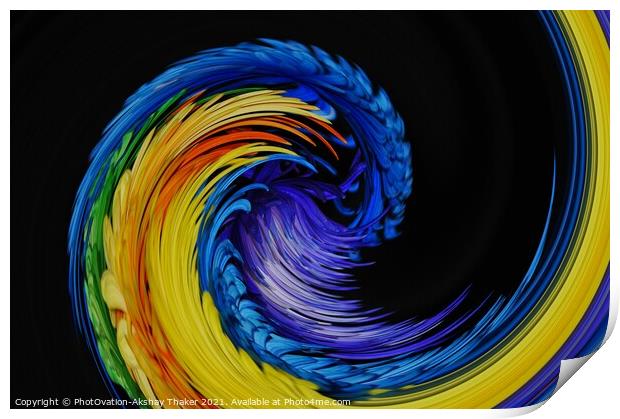 A wave of colorful feather or petals.  Print by PhotOvation-Akshay Thaker
