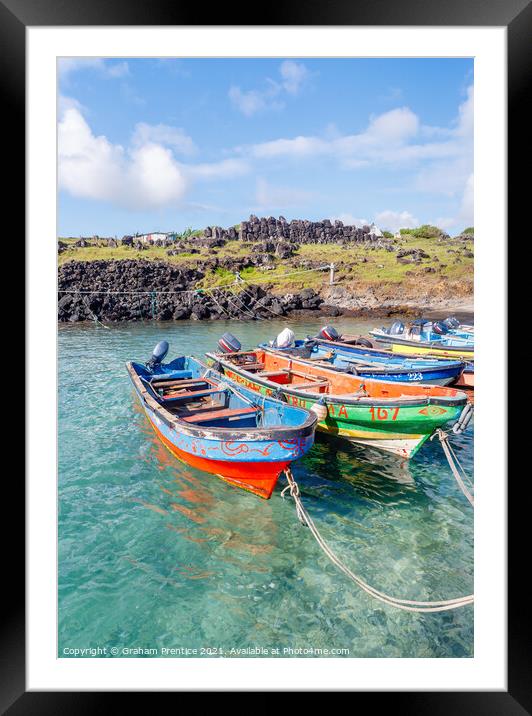 Easter Island Fishing Boats Framed Mounted Print by Graham Prentice