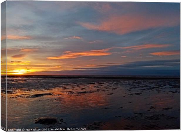 Solway Sands Reflections Canvas Print by Mark Ritson