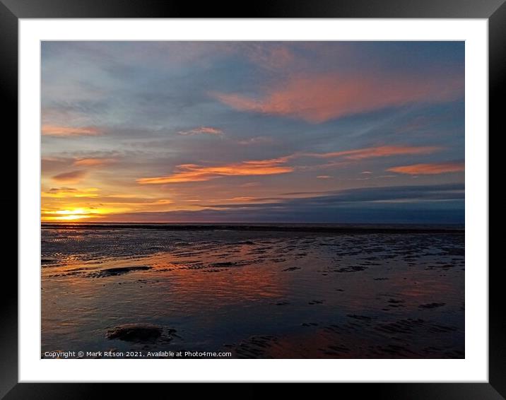 Solway Sands Reflections Framed Mounted Print by Mark Ritson
