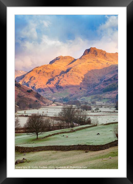 The Langdale Valley, Lake District, UK Framed Mounted Print by Justin Foulkes