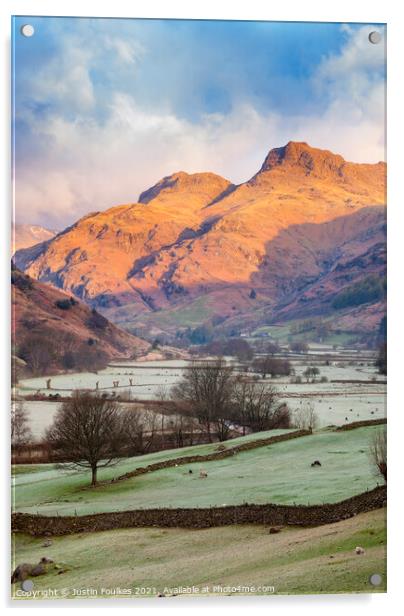 The Langdale Valley, Lake District, UK Acrylic by Justin Foulkes