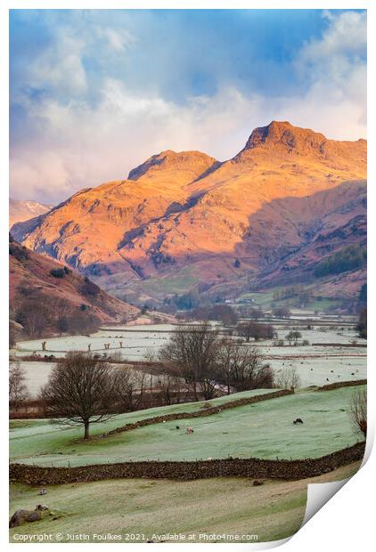 The Langdale Valley, Lake District, UK Print by Justin Foulkes
