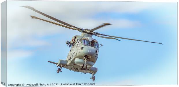 Roal Navy Helicopter At Prestwick Airshow Canvas Print by Tylie Duff Photo Art
