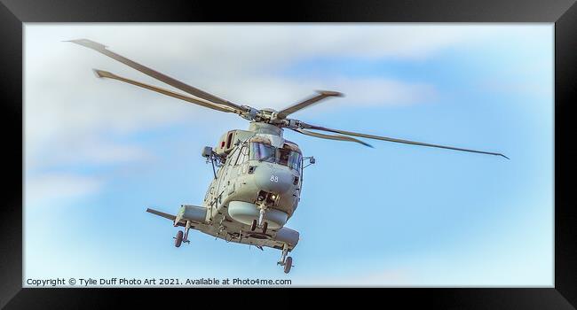 Roal Navy Helicopter At Prestwick Airshow Framed Print by Tylie Duff Photo Art