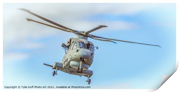 Roal Navy Helicopter At Prestwick Airshow Print by Tylie Duff Photo Art