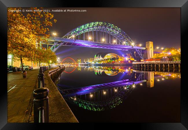 Tyne bridge Reflections Framed Print by Kevin Winter