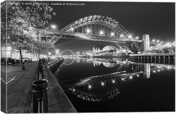 Tyne Bridge Black and White Canvas Print by Kevin Winter