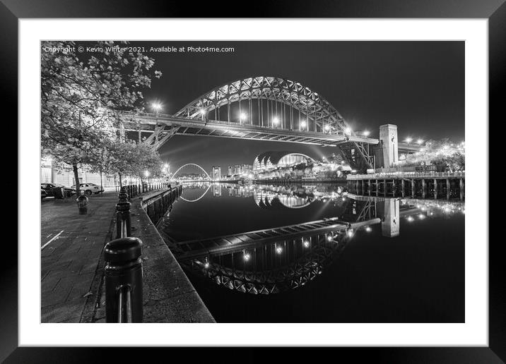 Tyne Bridge Black and White Framed Mounted Print by Kevin Winter