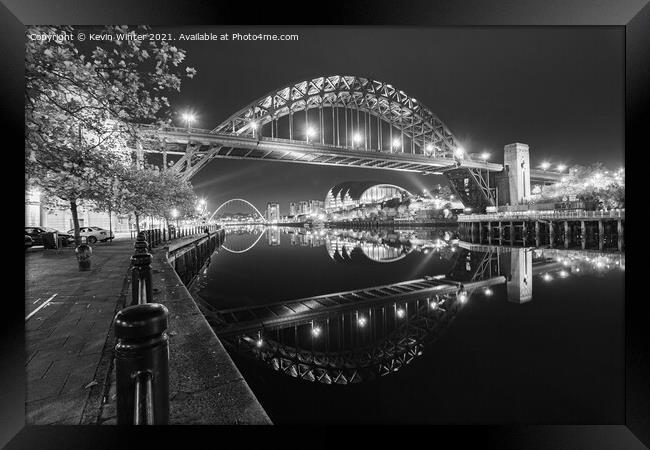 Tyne Bridge Black and White Framed Print by Kevin Winter