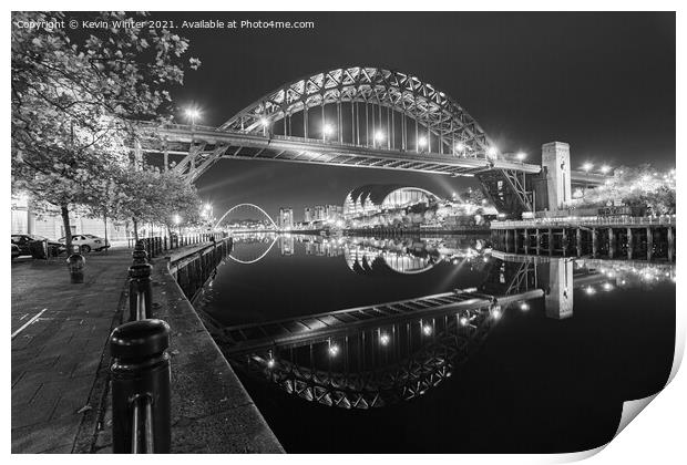 Tyne Bridge Black and White Print by Kevin Winter