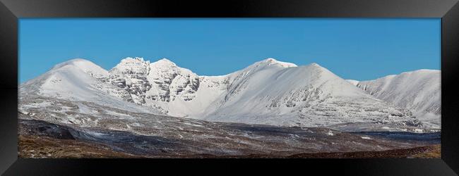 An Teallach Winter Panorama Framed Print by Derek Beattie