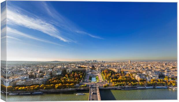 Paris Panorama Vista from Eiffel Tower 2 Canvas Print by Maggie McCall