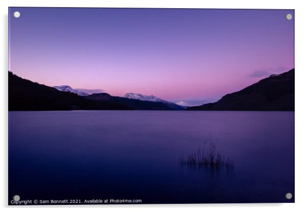 Loch Lomond Sunset Acrylic by Sam Bonnett