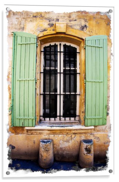 Shutters At A Window, Arles Acrylic by Steve de Roeck