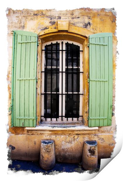 Shutters At A Window, Arles Print by Steve de Roeck