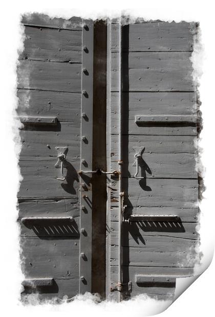 Grey Doors Print by Steve de Roeck