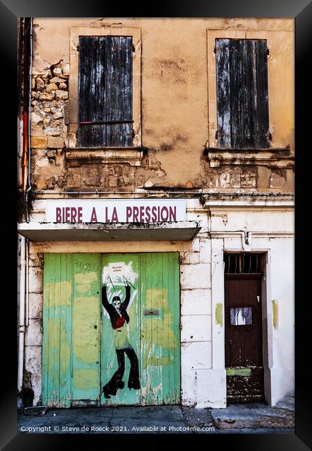 Old Building, New Sign, Arles Framed Print by Steve de Roeck