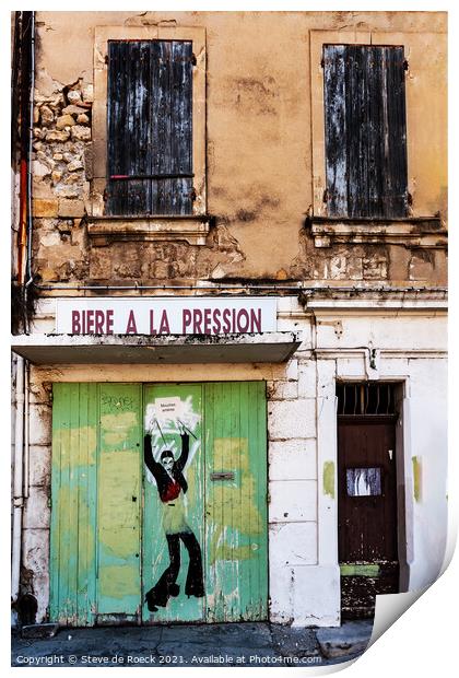 Old Building, New Sign, Arles Print by Steve de Roeck