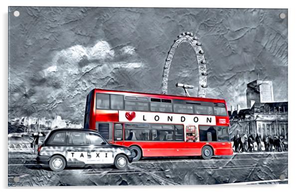 LONDON BUS & TAXI Acrylic by LG Wall Art