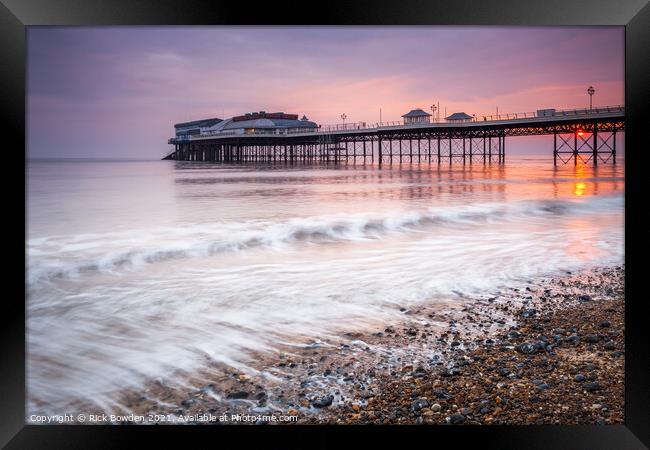 Majestic Sunrise at Cromer Pier Framed Print by Rick Bowden