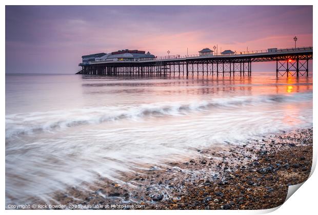 Majestic Sunrise at Cromer Pier Print by Rick Bowden