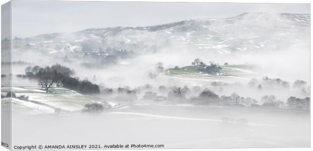 Rising Mist in Teesdale Canvas Print by AMANDA AINSLEY