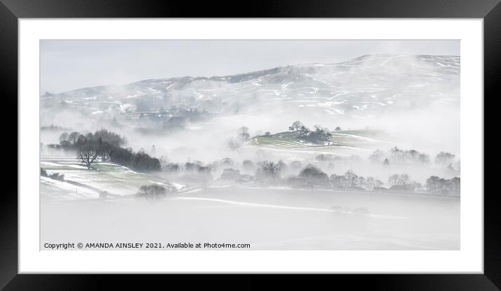 Rising Mist in Teesdale Framed Mounted Print by AMANDA AINSLEY