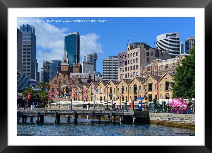 The Rocks from Campbells Cove, Sydney Framed Mounted Print by Angus McComiskey