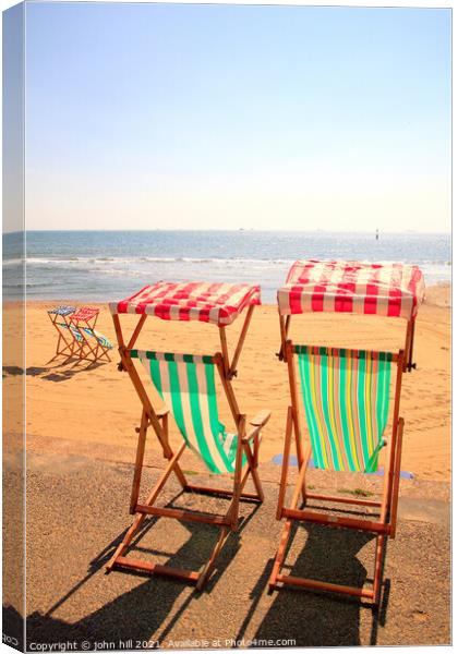 Isle of Wight Deckchairs. Canvas Print by john hill