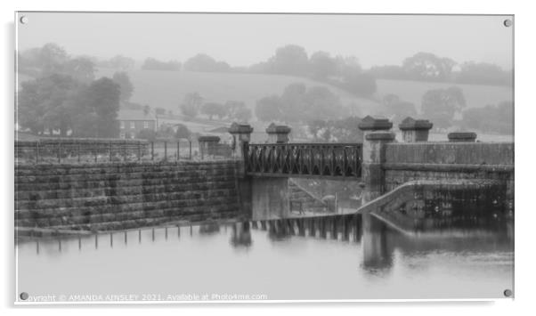 Misty Morning at Hury Reservoir  Acrylic by AMANDA AINSLEY