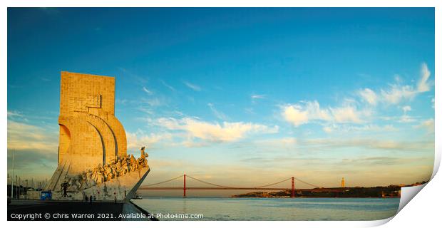 Monument to the Discoveries Belem Lisbon Portugal Print by Chris Warren