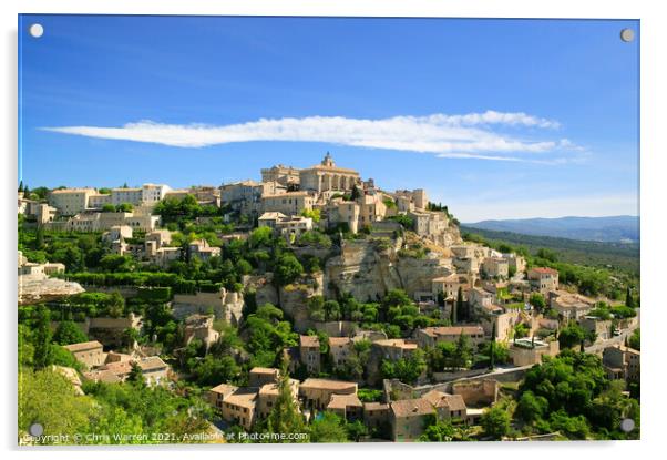Gordes Vaucluse  Provence-Alpes Cote D Azur France Acrylic by Chris Warren