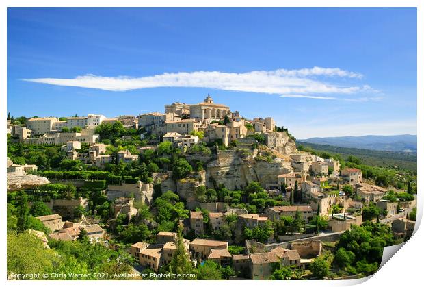 Gordes Vaucluse  Provence-Alpes Cote D Azur France Print by Chris Warren