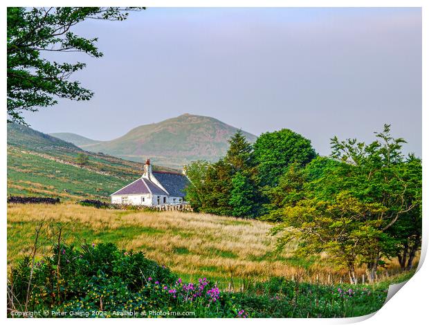 Cottage in the Scottish mountains  Print by Peter Gaeng