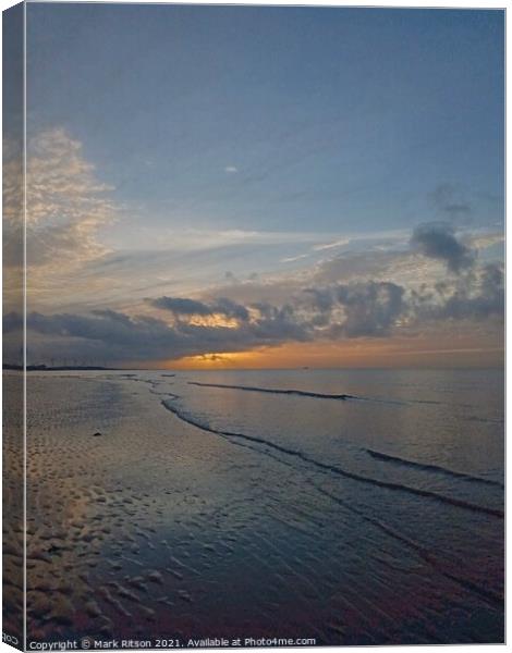 Calm  Sea Sunset  Canvas Print by Mark Ritson