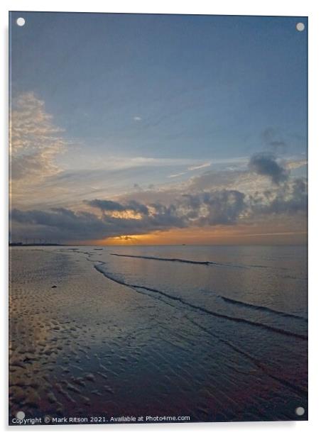 Calm  Sea Sunset  Acrylic by Mark Ritson