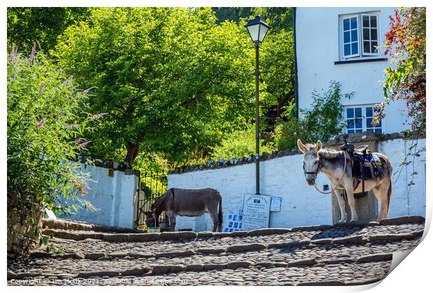 Clovelly Donkeys Print by Jim Monk