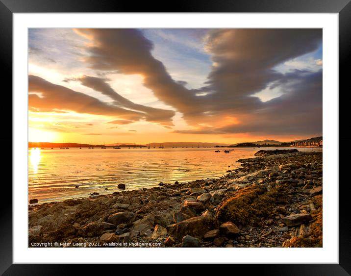 Sunset over Firth of Clyde Framed Mounted Print by Peter Gaeng