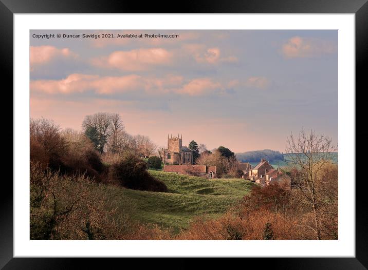 The Church of St Peter Englishcombe Framed Mounted Print by Duncan Savidge