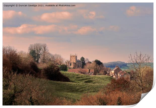 The Church of St Peter Englishcombe Print by Duncan Savidge