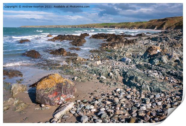 Penllech beach, Llyn Peninsula, North Wales Print by Andrew Kearton