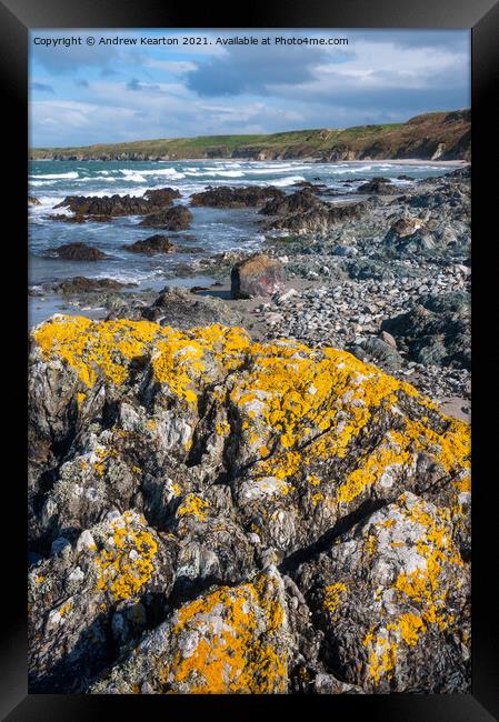 Penllech beach, Llyn Peninsula, North Wales Framed Print by Andrew Kearton
