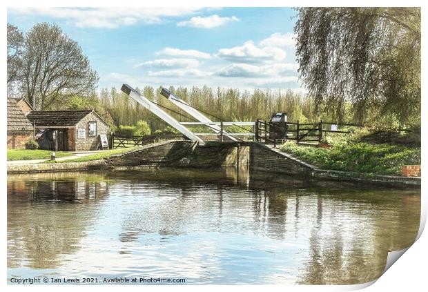 The Oxford Canal At Thrupp Print by Ian Lewis