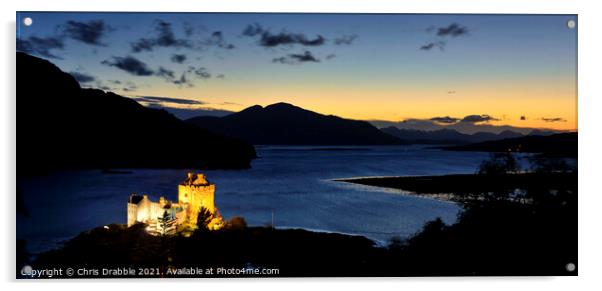 Eilean Donan Castle and the afterglow of sunset Acrylic by Chris Drabble