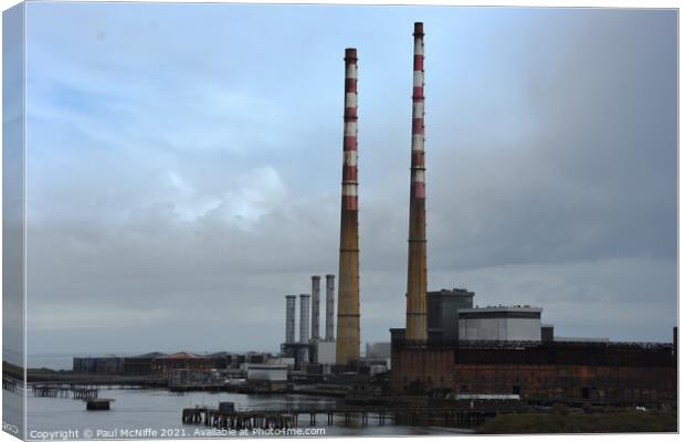 Poolbeg Power Station Canvas Print by Paul McNiffe