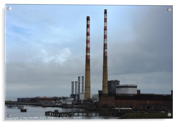 Poolbeg Power Station Acrylic by Paul McNiffe