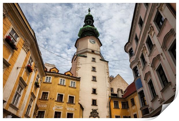 Michael Gate and Tower in Bratislava Print by Artur Bogacki