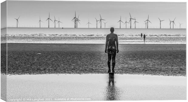 Iron Men Crosby looking out to sea Canvas Print by Phil Longfoot