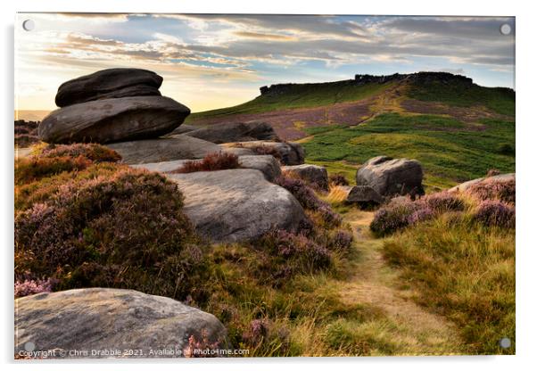Higger Tor from Carl Wark Acrylic by Chris Drabble